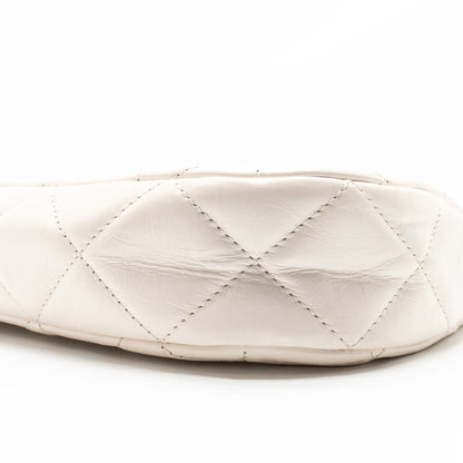 Chanel 23K Hobo Shoulder Bag Calfskin White  (Microchip)