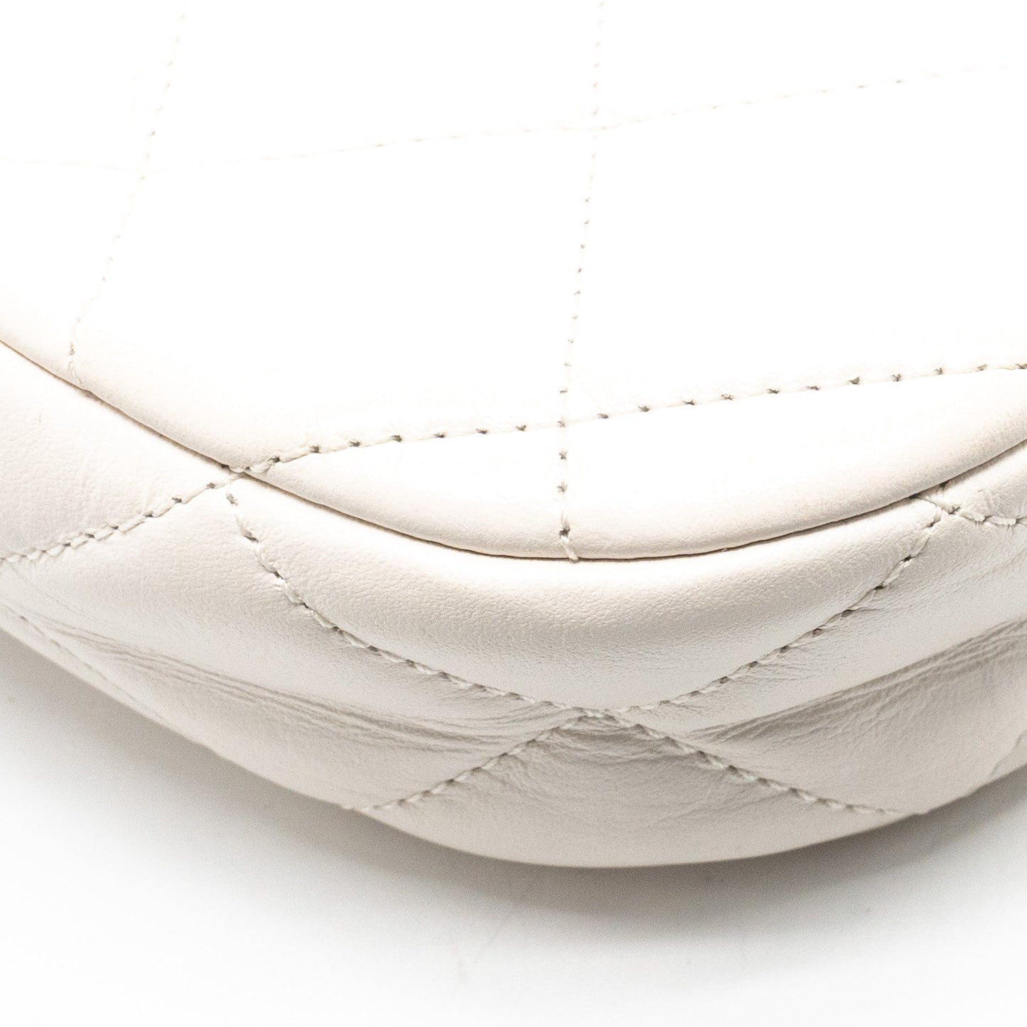 Chanel 23K Hobo Shoulder Bag Calfskin White  (Microchip)