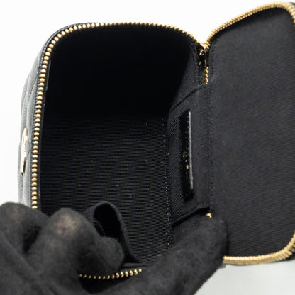 Chanel Small Vanity Clutch with Chain CC Pearl Caviar Black L