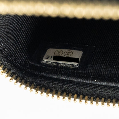Chanel Small Vanity Clutch with Chain CC Pearl Caviar Black L