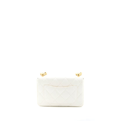 Chanel 22S Giant Chain Flap Shoulder Bag Lambskin White Brushed  (Microchip)