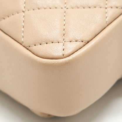 Chanel Quilted Chain Shoulder Bag/ Crossbody Bag beige L