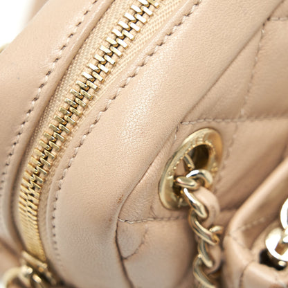 Chanel Quilted Chain Shoulder Bag/ Crossbody Bag beige L