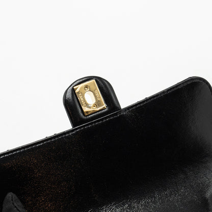 Chanel 24b Giant Chain Flap Shoulder Bag Lambskin Black  (Microchip)