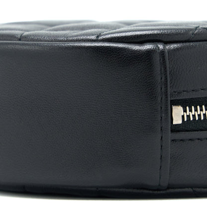 Chanel Round Clutch With Chain Lambskin Black