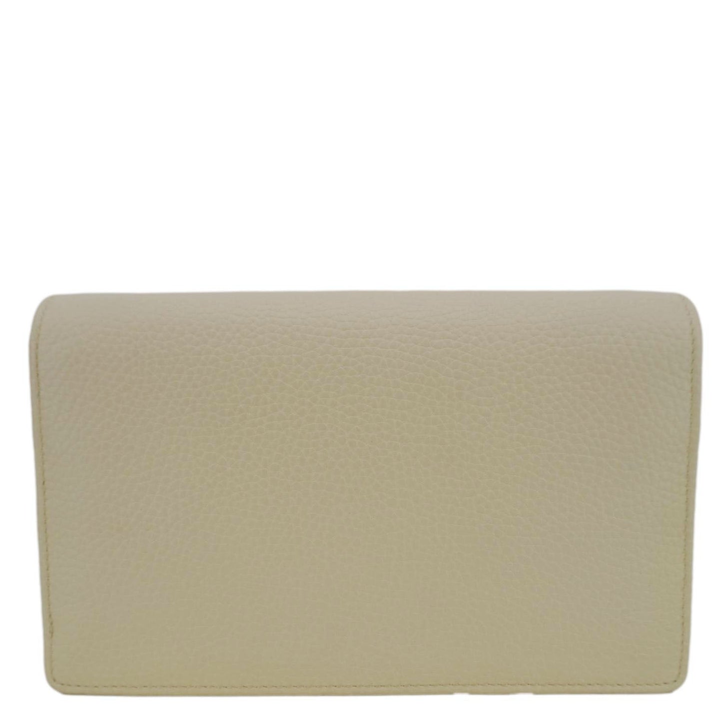 GUCCI Soho Leather Wallet On Chain Clutch Crossbody Bag Cream 598211