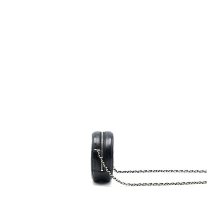 Chanel Round Clutch With Chain Lambskin Black