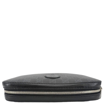 GUCCI Azalea Retro Interlocking G Supreme Canvas Shoulder Bag Black 703468