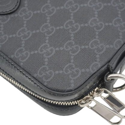 GUCCI Azalea Retro Interlocking G Supreme Canvas Shoulder Bag Black 703468