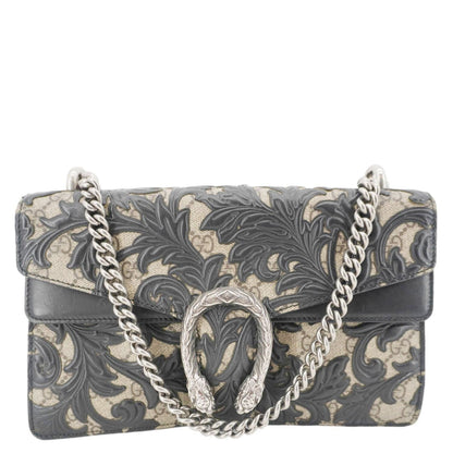 GUCCI Arabesque Small Dionysus GG Supreme Canvas Shoulder Bag Black