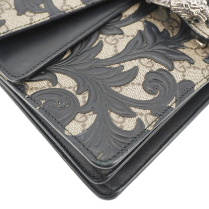 GUCCI Arabesque Small Dionysus GG Supreme Canvas Shoulder Bag Black