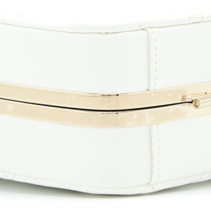 Chanel Quilted Clutch Bag Lambskin White L