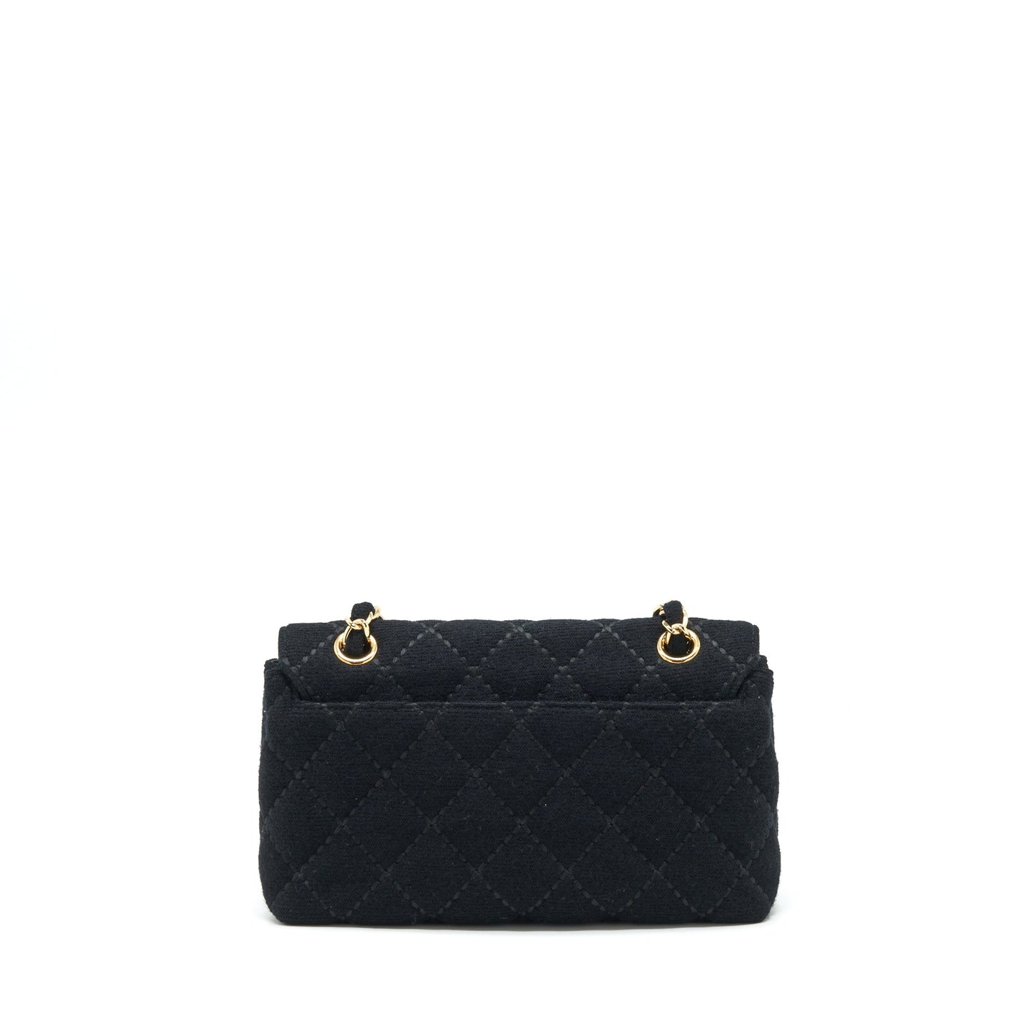 Chanel Vintage Shoulder Bag fabric Black  With An Extra Bag Charm