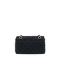 Chanel Vintage Shoulder Bag fabric Black  With An Extra Bag Charm