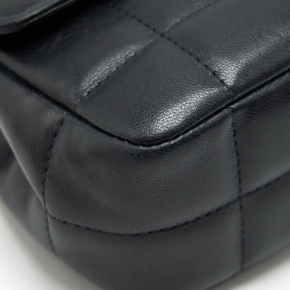 Chanel Camellia Mini Flap shoulder Bag Lambskin black
