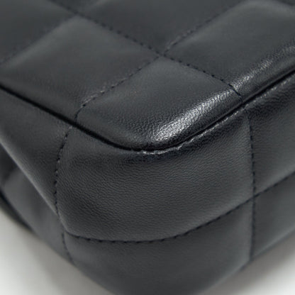Chanel Camellia Mini Flap shoulder Bag Lambskin black
