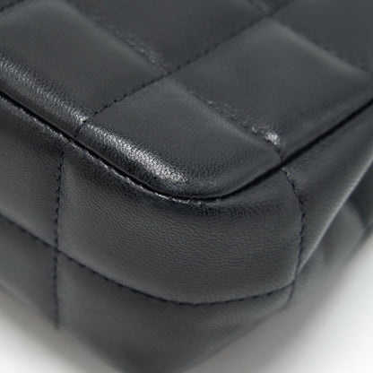 Chanel Camellia Mini Flap shoulder Bag Lambskin black