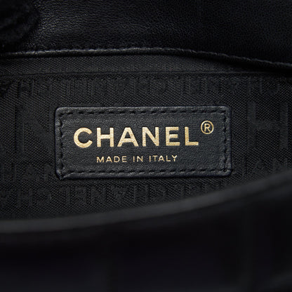 Chanel Camellia Mini Flap shoulder Bag Lambskin black