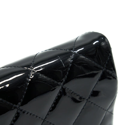 Chanel Fold Over Clutch Patent Leather Black