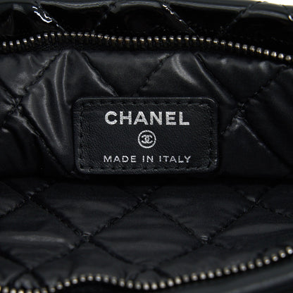 Chanel Fold Over Clutch Patent Leather Black