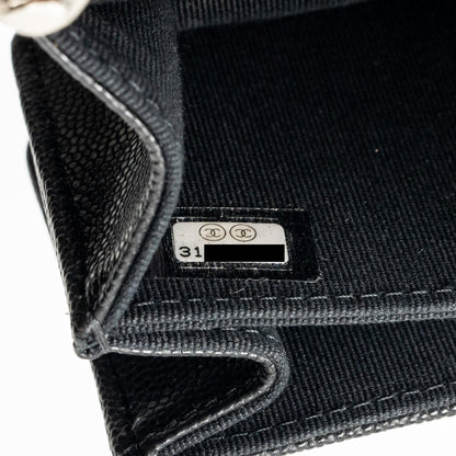 Chanel 22s Mini Clutch With Chain Caviar Black