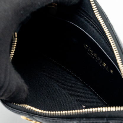 Chanel Hobo Shoulder Bag Lambskin Black (Microchip)