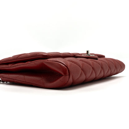 Chanel Timeless Flap Clutch With Chain Caviar Red
