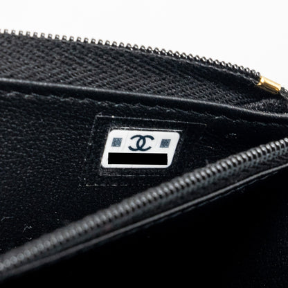 Chanel 23A clutch with chain lambskin black  (microchip)