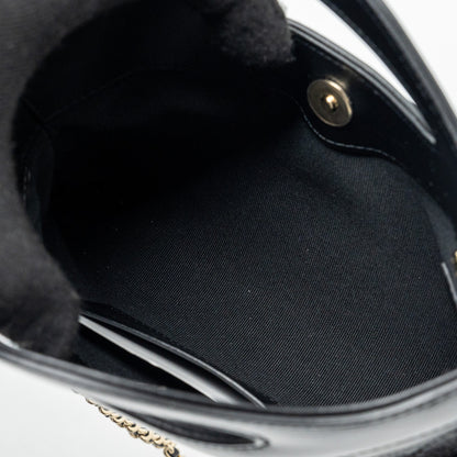 Chanel 24C mini 31 clutch with chain shiny calfskin black L (microchip)