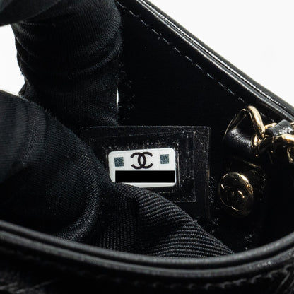 Chanel mini 31 Clutch with Chain Shiny Calfskin Black L (Microchip)