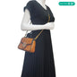 GUCCI Torchon Marmont Diagonal Leather Top Handle Shoulder Bag Brown 583571