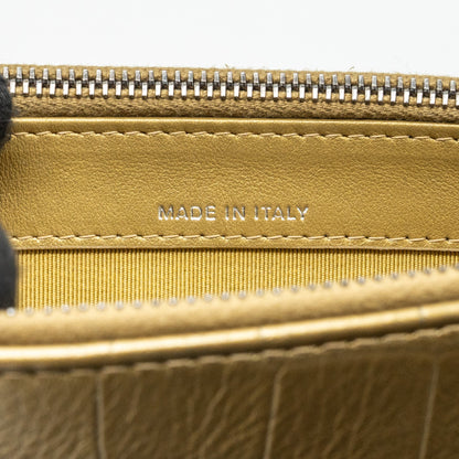 Chanel Gabrielle Double Zip Clutch On Chain Crocodile-Embossed Calfskin Gold Multicolour Hardware