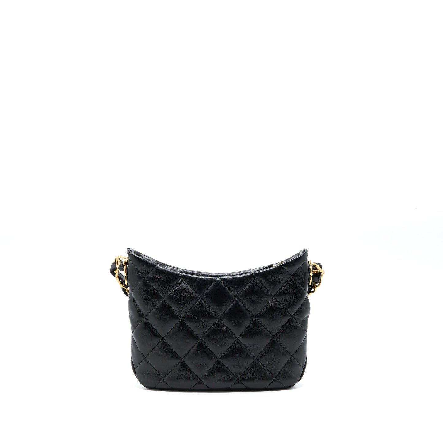 Chanel 22K Hobo Shoulder Bag Lambskin Black  (Microchip)