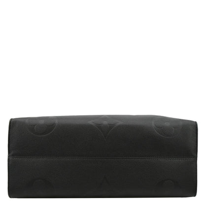 LOUIS VUITTON Onthego GM Monogram Empreinte Leather Tote Shoulder Bag Black