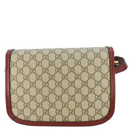 GUCCI Horsebit 1955 GG Supreme Canvas Shoulder Bag Beige 602204