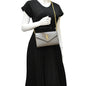 YVES SAINT LAURENT Kate Leather Chain Clutch Crossbody Bag Grey