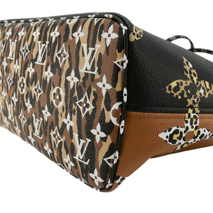 LOUIS VUITTON Neverfull MM Monogram Jungle Shoulder Bag Orange