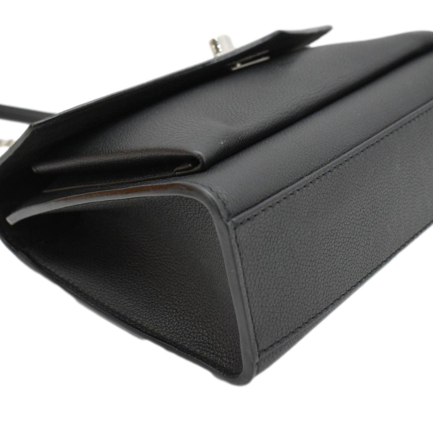LOUIS VUITTON Mylockme BB Leather Chain Shoulder Bag Black
