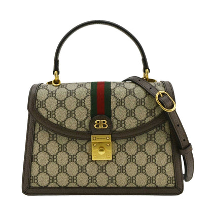 GUCCI X BALENCIAGA The Hacker Project Web BB Supreme Shoulder Bag Beige 680119