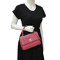 CHANEL Trendy CC Top Handle Flap Quilted Leather Shoulder Bag Hot Pink