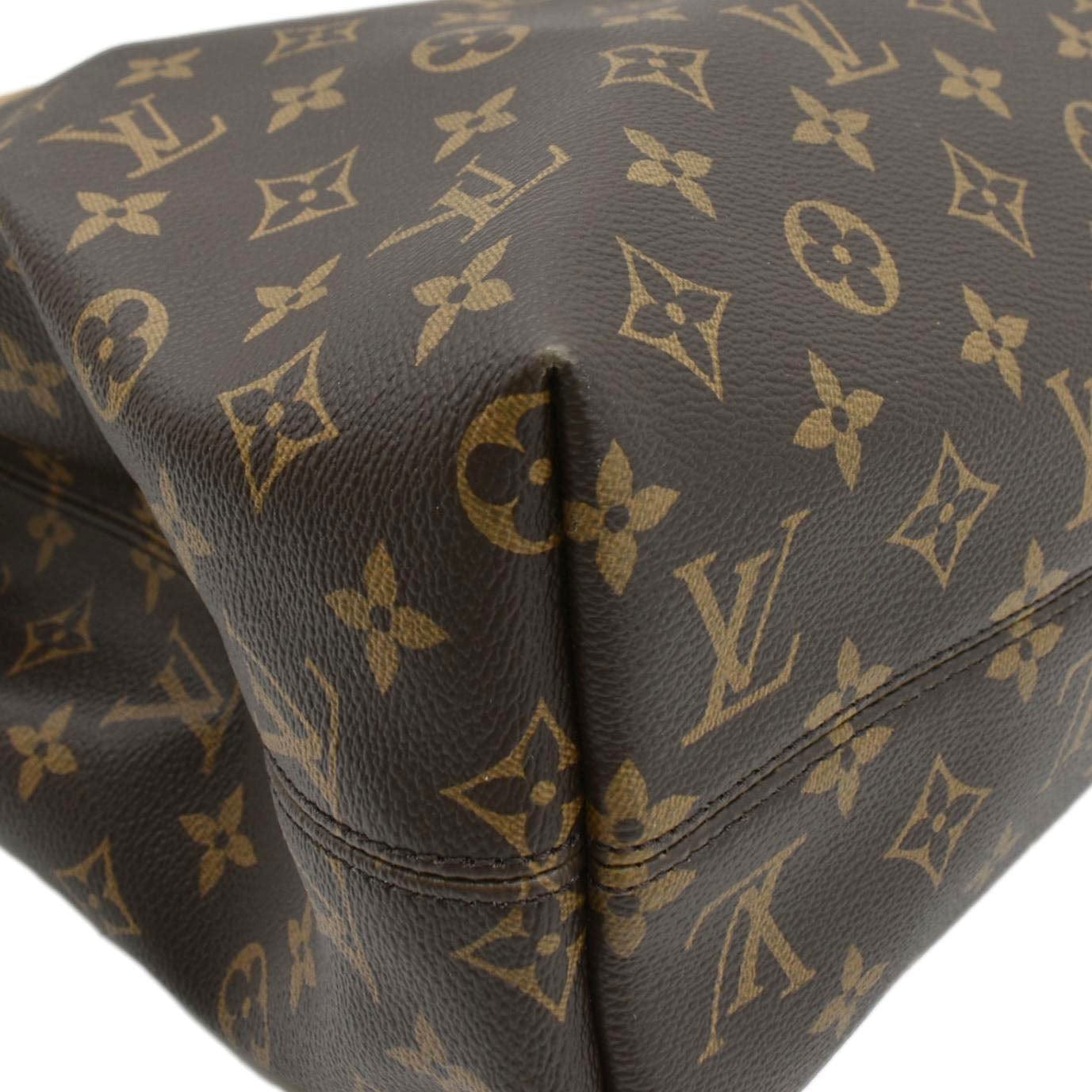 LOUIS VUITTON Graceful MM Monogram Canvas Hobo Shoulder Bag Brown