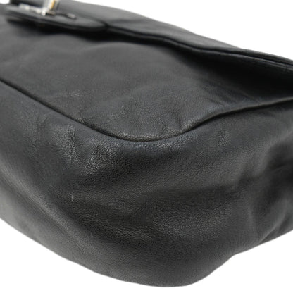 CHANEL Soft and Chain Flap Leather Shoulder Bag Black