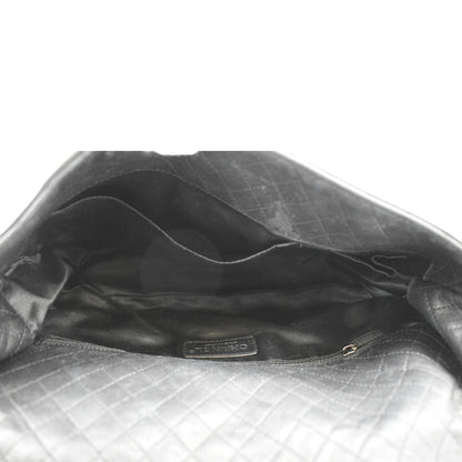 CHANEL Soft and Chain Flap Leather Shoulder Bag Black