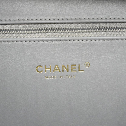 CHANEL Vanity Case Filigree CC  Large Caviar Quilted Shoulder Bag Grey