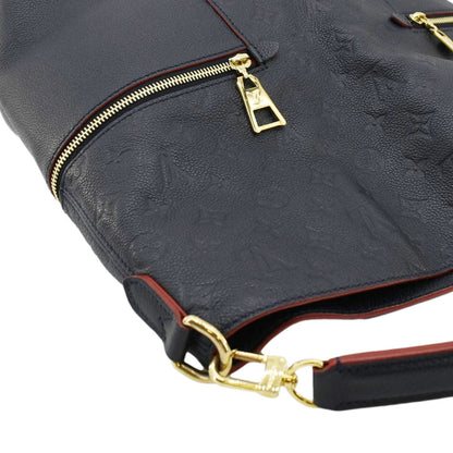 LOUIS VUITTON Melie Empreinte Leather Hobo Shoulder Bag Navy Blue