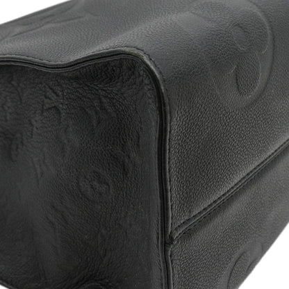LOUIS VUITTON Onthego GM Monogram Empreinte Leather Tote Shoulder Bag Black