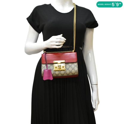 GUCCI Padlock Small GG Supreme Canvas Shoulder Bag Multicolor 409487