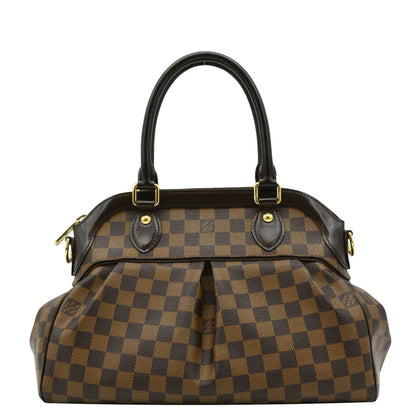 LOUIS VUITTON Trevi PM Damier Ebene Satchel Shoulder Bag Brown