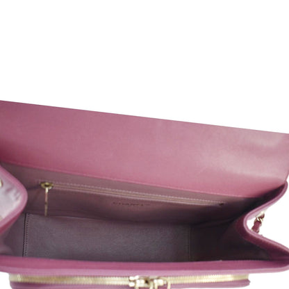 CHANEL Business Affinity Medium Flap Quilted Caviar Shoulder Bag Pink