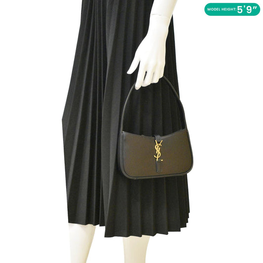 YVES SAINT LAURENT Le 5 A 7 Mini Leather Shoulder Bag Black